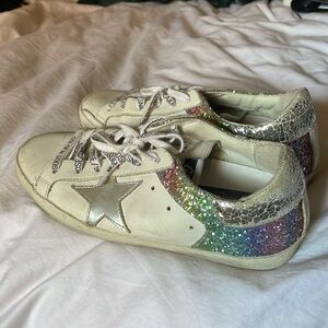 Golden Goose Glitter Rainbow NWOT Size 36